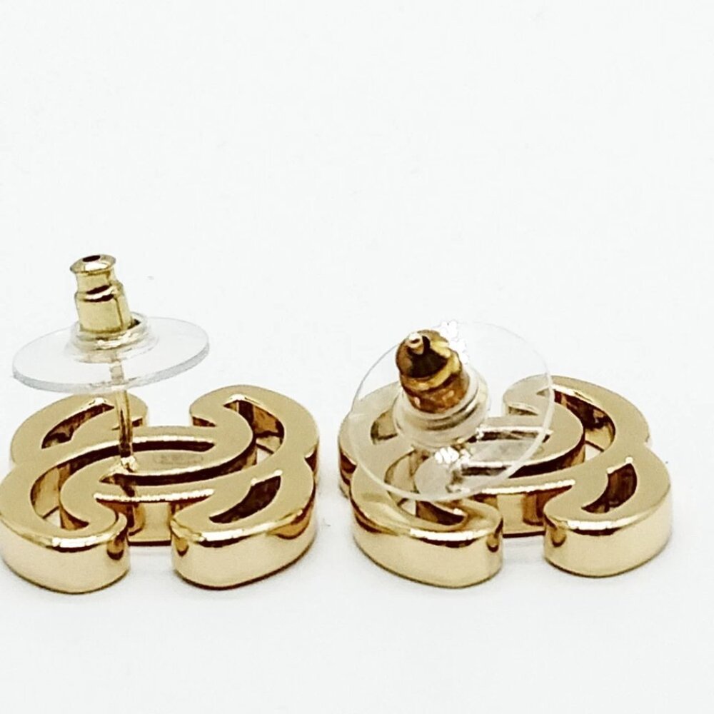 Chanel Pierced Earring Gold Whites 24 S 499-081425 - Picture 4 of 9